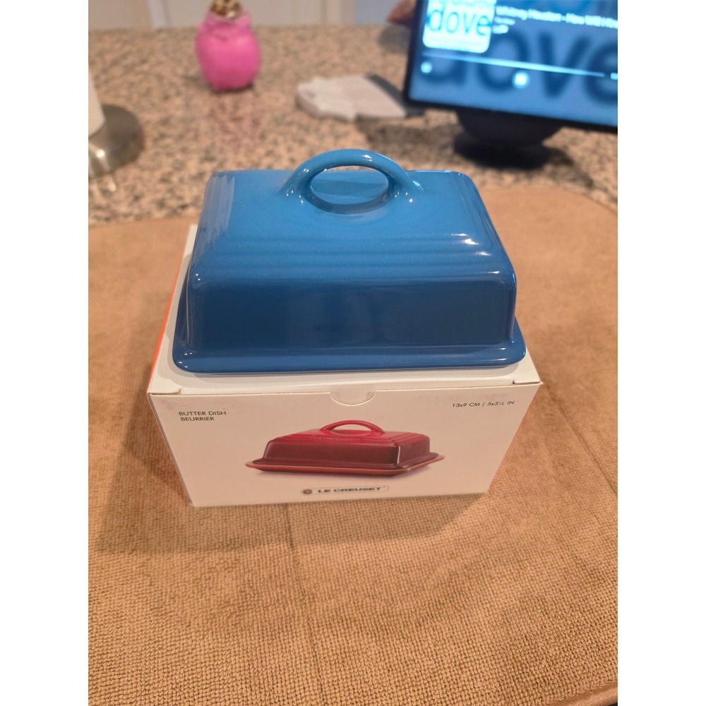Le Creuset Marseille Blue Stoneware Butter Dish Lid only